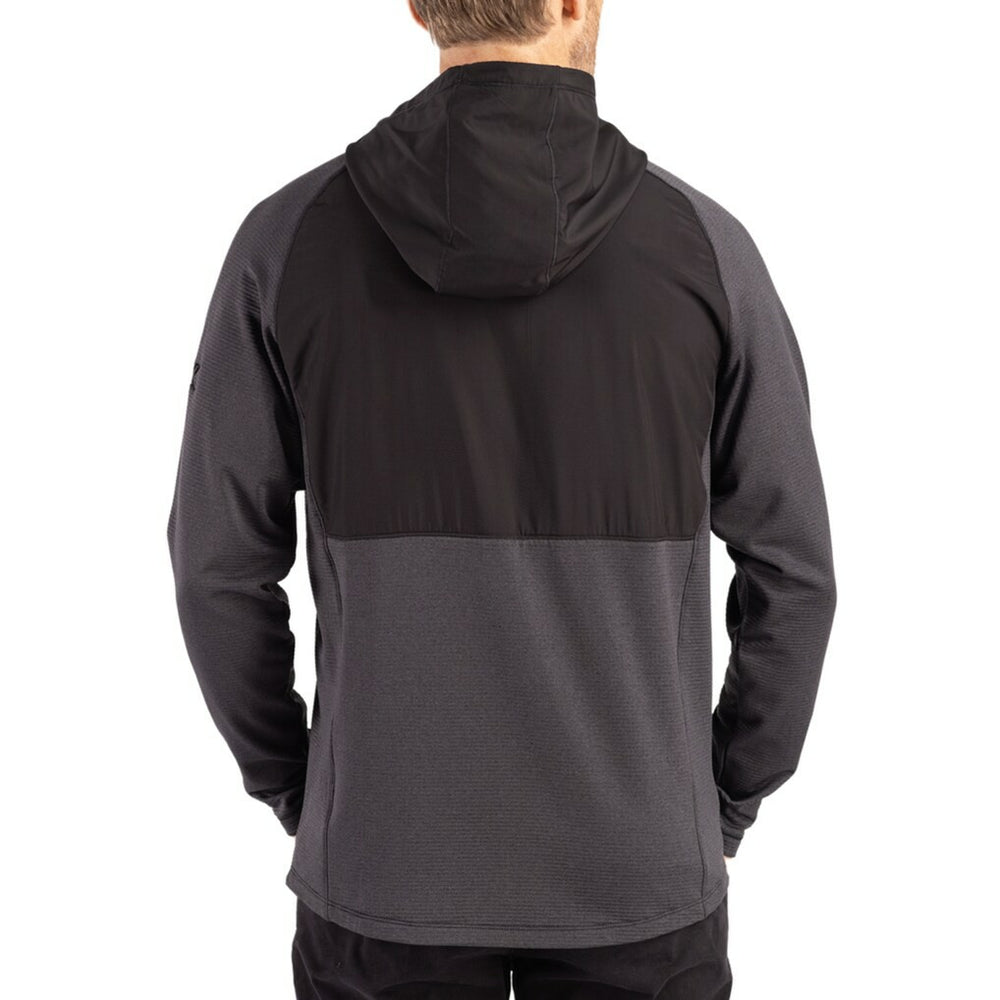 Jacksonville Jaguars Cutter & Buck Peshastin Eco Fleece Recycled Raglan Full-Zip Tri-Blend Hybrid Jacket Heather Black - NFL