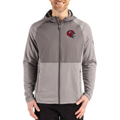 Kansas City Chiefs Cutter & Buck Peshastin Eco Fleece Recycled Raglan Full-Zip Tri-Blend Hybrid Jacket Heather Gray - NFL