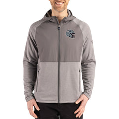 New England Patriots Cutter & Buck Peshastin Eco Fleece Recycled Raglan Full-Zip Tri-Blend Hybrid Jacket Heather Gray - NFL