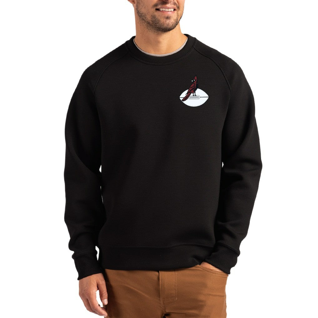 Arizona Cardinals Cutter & Buck Throwback Roam Recycled Raglan Pullover Sweatshirt Black - NFL