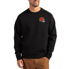 Cleveland Browns Cutter & Buck Helmet Roam Recycled Raglan Pullover Sweatshirt Black - NFL