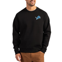 Detroit Lions Cutter & Buck Primary Logo Roam Recycled Raglan Pullover Sweatshirt Black - NFL