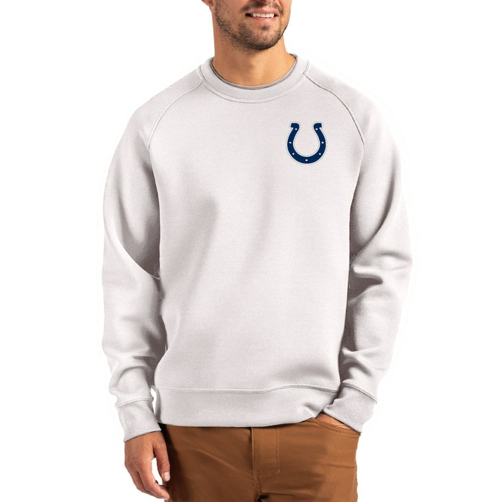 Indianapolis Colts Cutter & Buck Primary Logo Roam Recycled Raglan Pullover Sweatshirt Gray - NFL