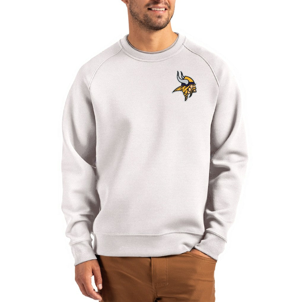 Minnesota Vikings Cutter & Buck Primary Logo Roam Recycled Raglan Pullover Sweatshirt Gray - NFL