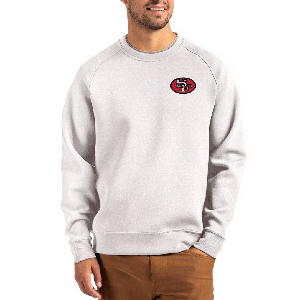 San Francisco 49ers Cutter & Buck Throwback Roam Recycled Raglan Pullover Sweatshirt Gray - NFL