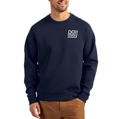 New York Giants Cutter & Buck Throwback Roam Recycled Raglan Pullover Sweatshirt Navy - NFL