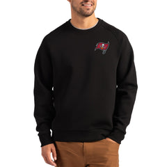 Tampa Bay Buccaneers Cutter & Buck Primary Logo Roam Recycled Raglan Pullover Sweatshirt Black - NFL