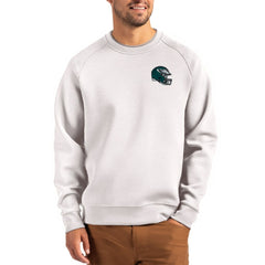 Philadelphia Eagles Cutter & Buck Helmet Roam Recycled Raglan Pullover Sweatshirt Gray - NFL