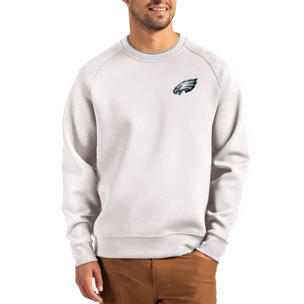 Philadelphia Eagles Cutter & Buck Primary Logo Roam Recycled Raglan Pullover Sweatshirt Gray - NFL