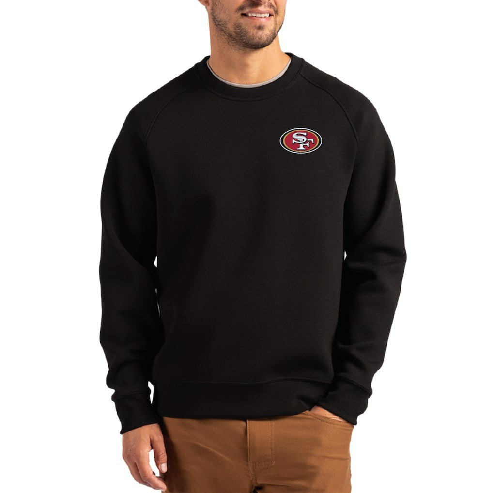 San Francisco 49ers Cutter & Buck Primary Logo Roam Recycled Raglan Pullover Sweatshirt Black - NFL