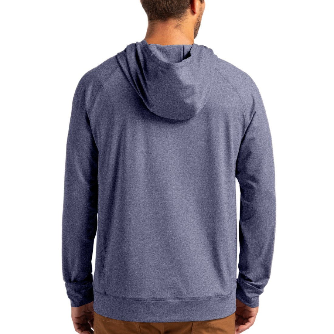 Denver Broncos Cutter & Buck Adapt Knit Recycled Raglan Pullover Hoodie Heather Navy - NFL