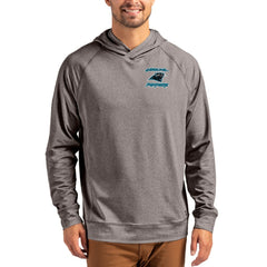 Carolina Panthers Cutter & Buck Adapt Knit Recycled Raglan Pullover Hoodie Heather Gray - NFL