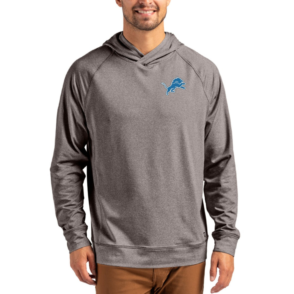 Detroit Lions Cutter & Buck Adapt Knit Recycled Raglan Pullover Hoodie Heather Gray - NFL