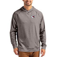 Kansas City Chiefs Cutter & Buck Adapt Knit Recycled Raglan Pullover Hoodie Heather Gray - NFL