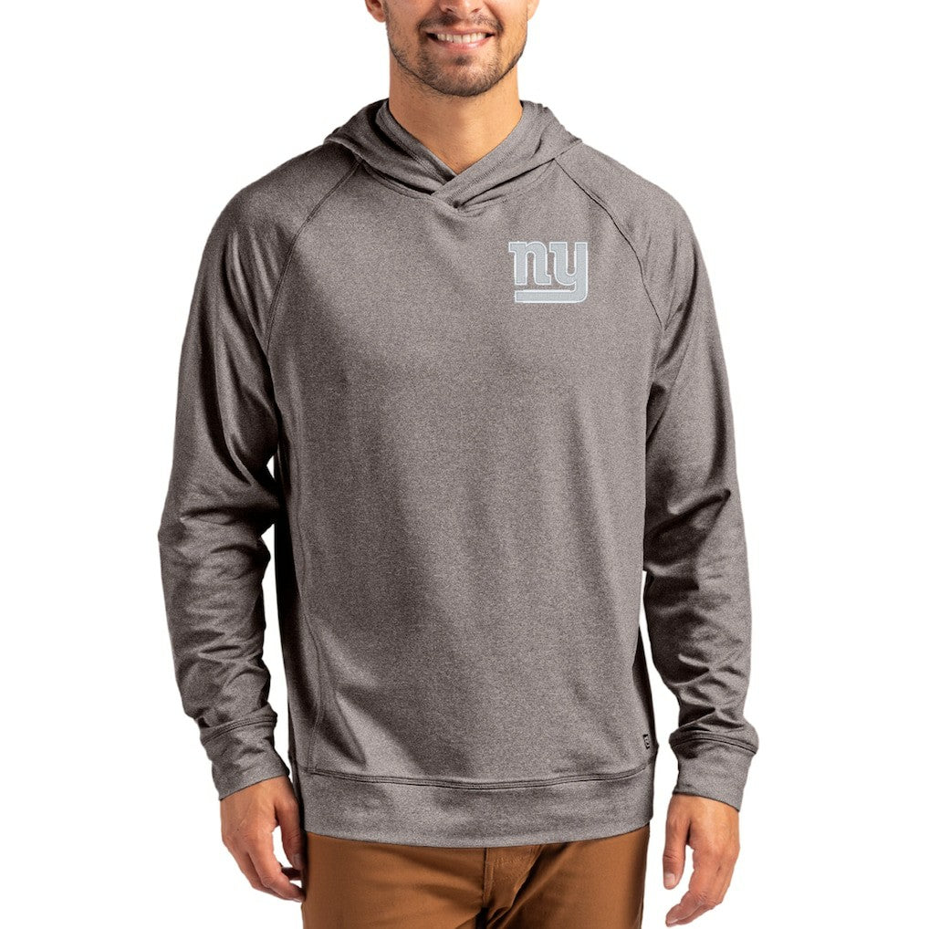 New York Giants Cutter & Buck Adapt Knit Recycled Raglan Pullover Hoodie Heather Gray - NFL