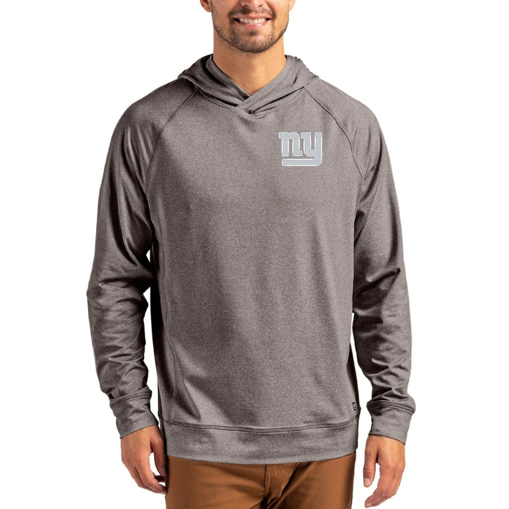 New York Giants Cutter & Buck Adapt Knit Recycled Raglan Pullover Hoodie Heather Gray - NFL