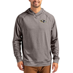 Baltimore Ravens Cutter & Buck Adapt Knit Recycled Raglan Pullover Hoodie Heather Gray - NFL