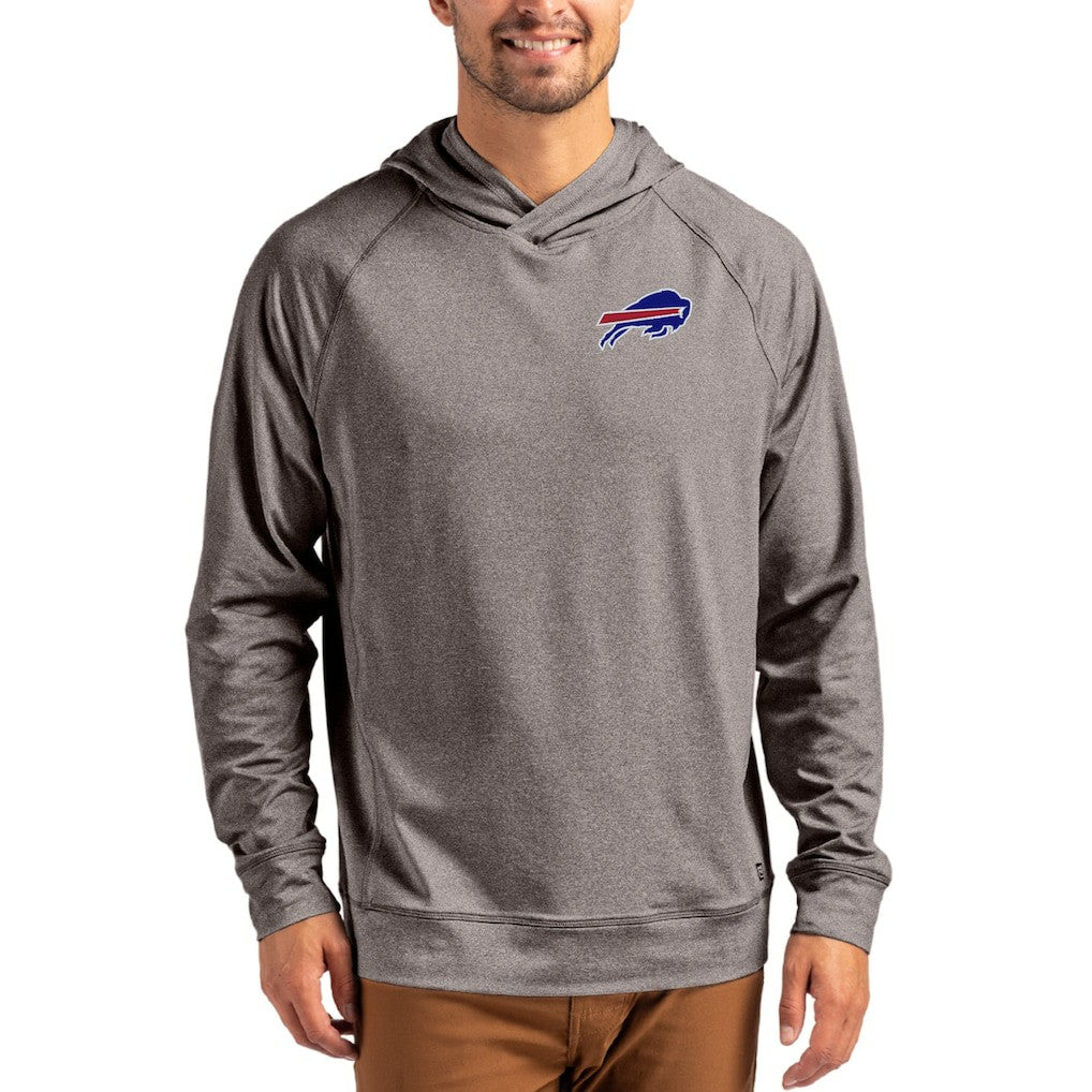 Buffalo Bills Cutter & Buck Adapt Knit Recycled Raglan Pullover Hoodie Heather Gray - NFL