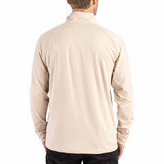 Minnesota Vikings Cutter & Buck Adapt Eco Knit Stretch Recycled Quarter-Zip Pullover Tan - NFL