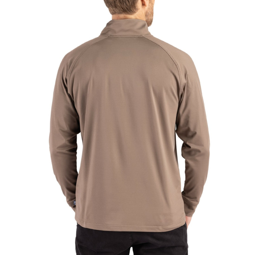 Tampa Bay Buccaneers Cutter & Buck Adapt Eco Knit Stretch Recycled Quarter-Zip Pullover Brown - NFL