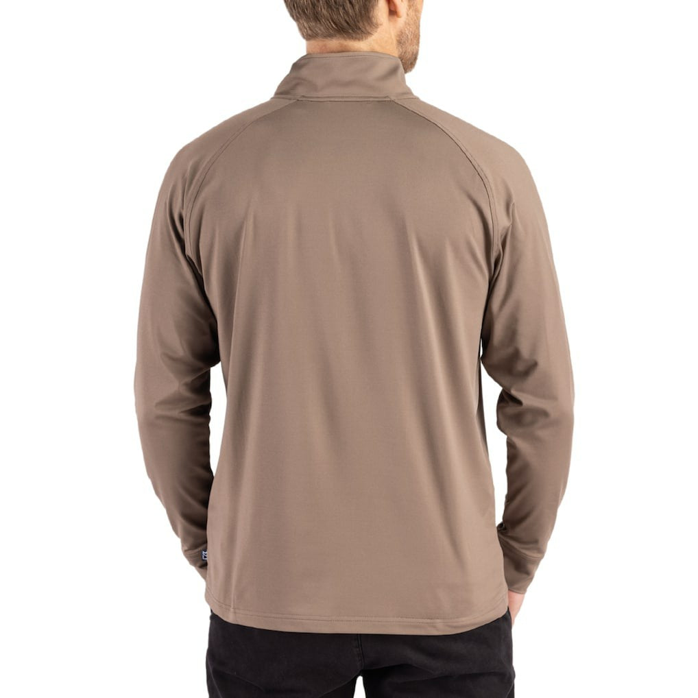 Chicago Bears Cutter & Buck Adapt Eco Knit Stretch Recycled Quarter-Zip Pullover Brown - NFL