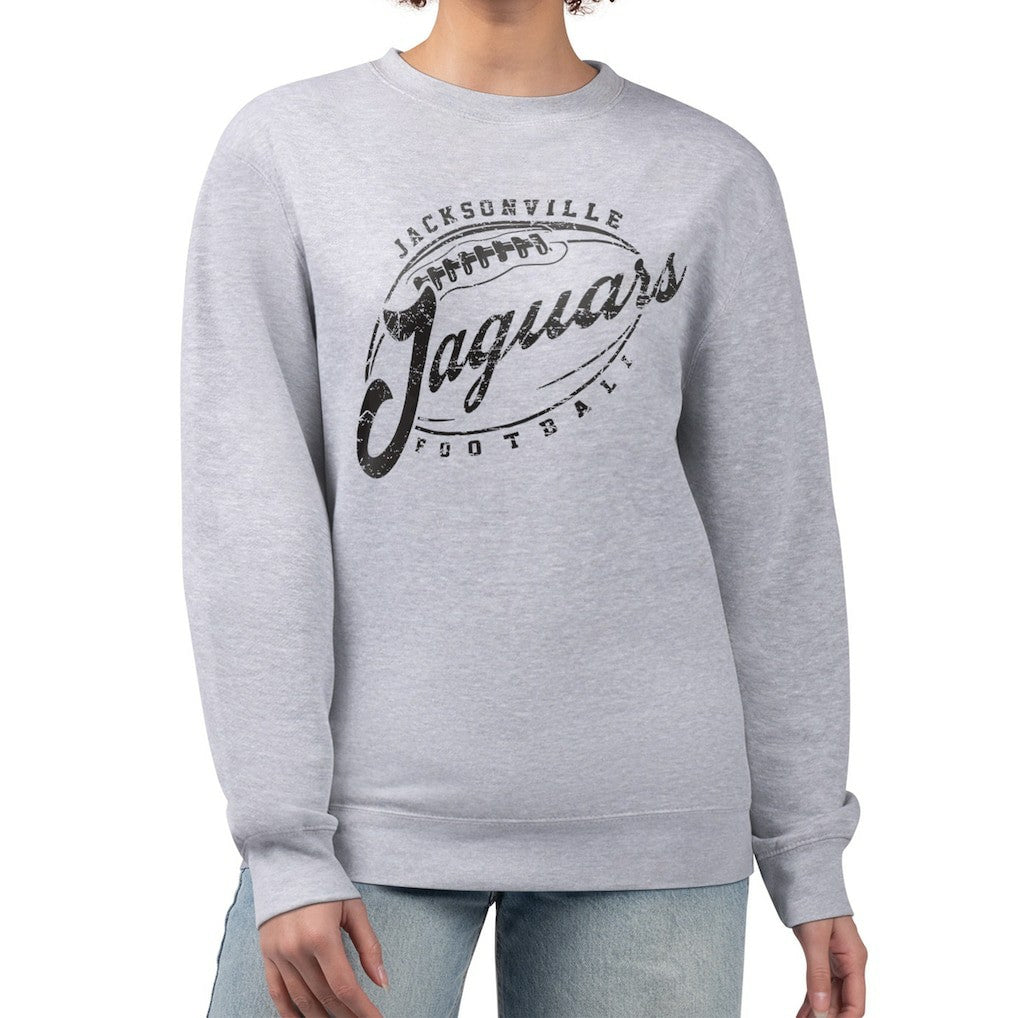 Jacksonville Jaguars G-III 4Her by Carl Banks Women's Distressed Graphics Fleece Pullover Sweatshirt Gray - NFL