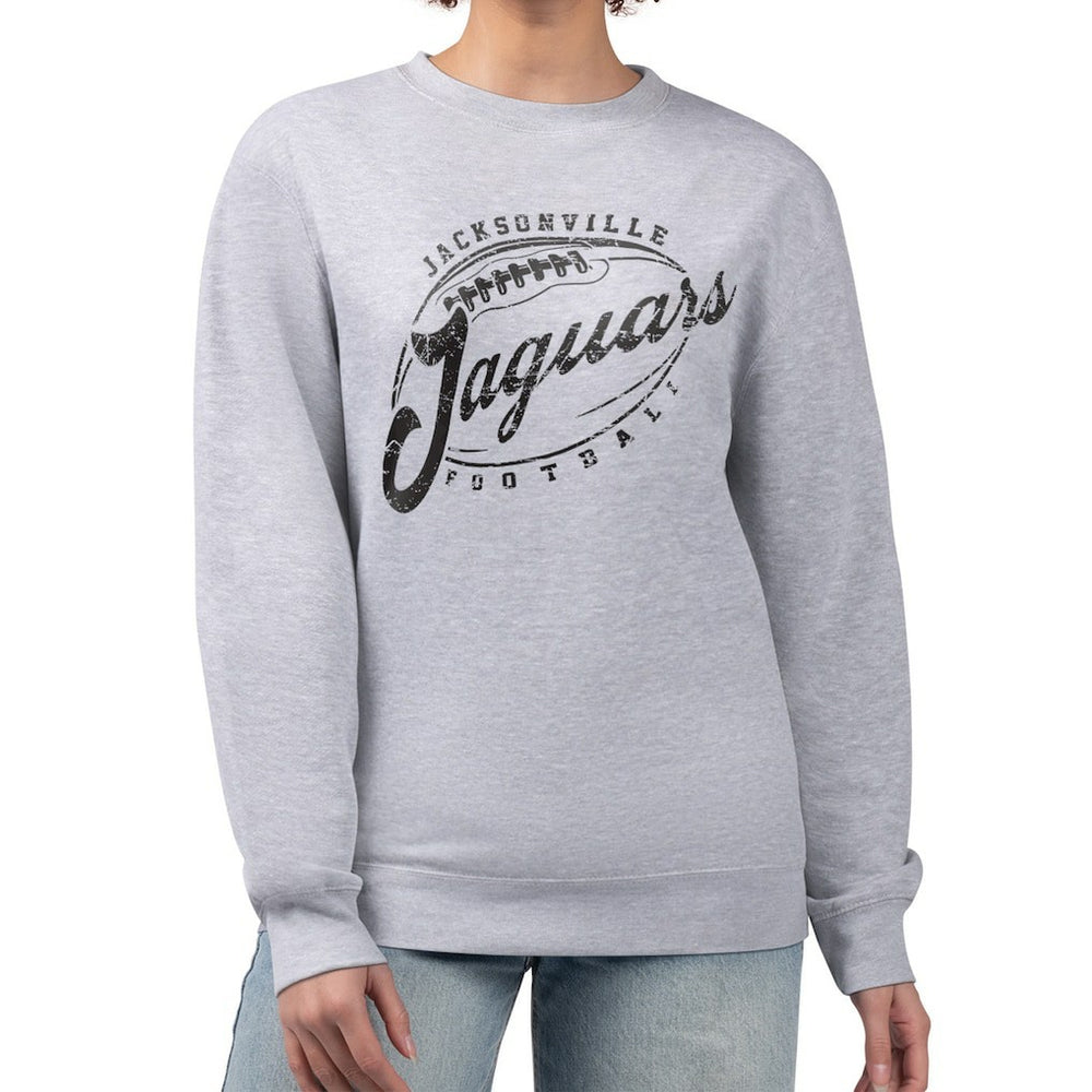 Jacksonville Jaguars G-III 4Her by Carl Banks Women's Distressed Graphics Fleece Pullover Sweatshirt Gray - NFL