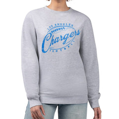 Los Angeles Chargers G-III 4Her by Carl Banks Women's Distressed Graphics Fleece Pullover Sweatshirt Gray - NFL