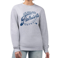 New England Patriots G-III 4Her by Carl Banks Women's Distressed Graphics Fleece Pullover Sweatshirt Gray - NFL