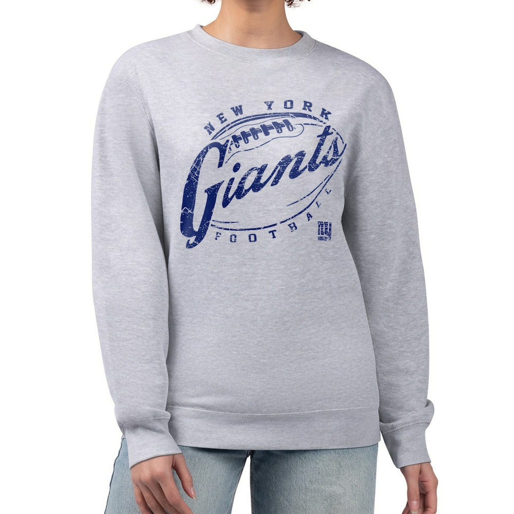 New York Giants G-III 4Her by Carl Banks Women's Distressed Graphics Fleece Pullover Sweatshirt Gray - NFL
