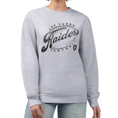 Las Vegas Raiders G-III 4Her by Carl Banks Women's Distressed Graphics Fleece Pullover Sweatshirt Gray - NFL