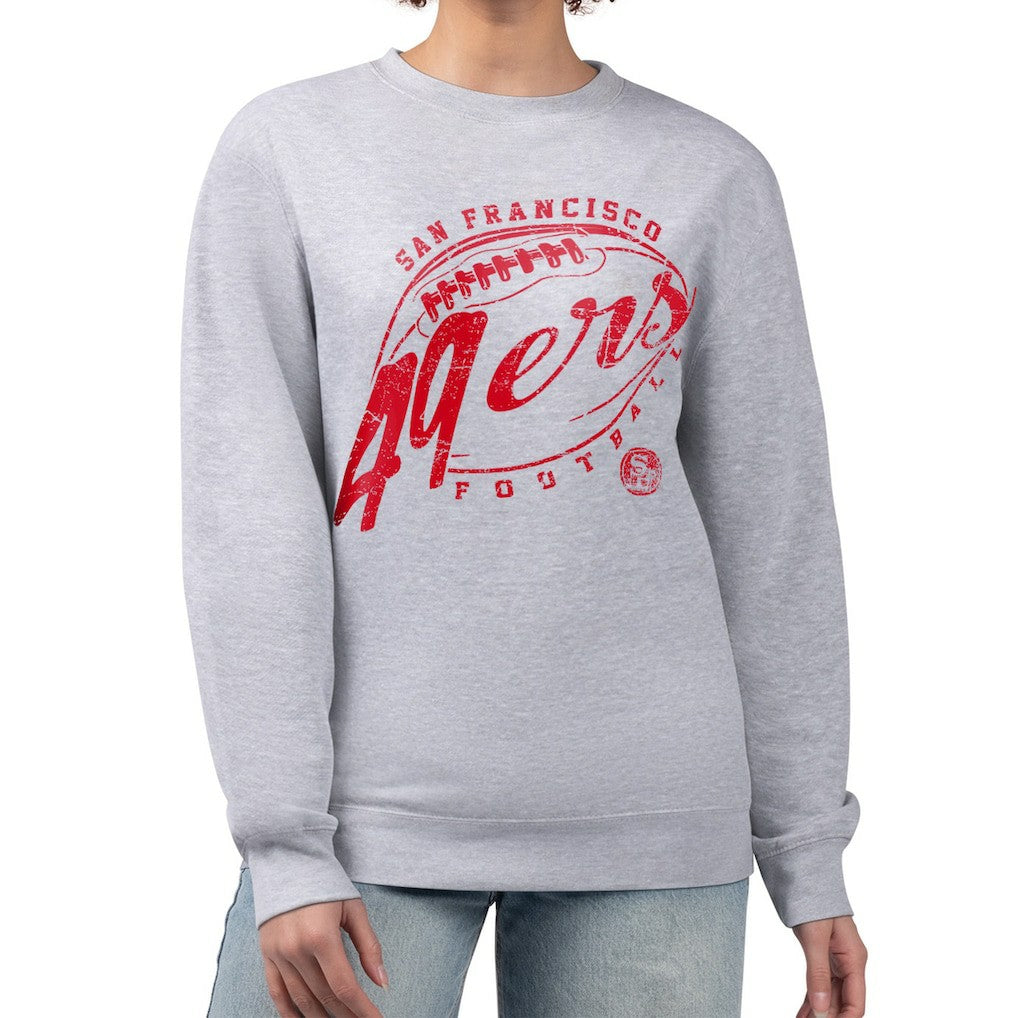 San Francisco 49ers G-III 4Her by Carl Banks Women's Distressed Graphics Fleece Pullover Sweatshirt Gray - NFL