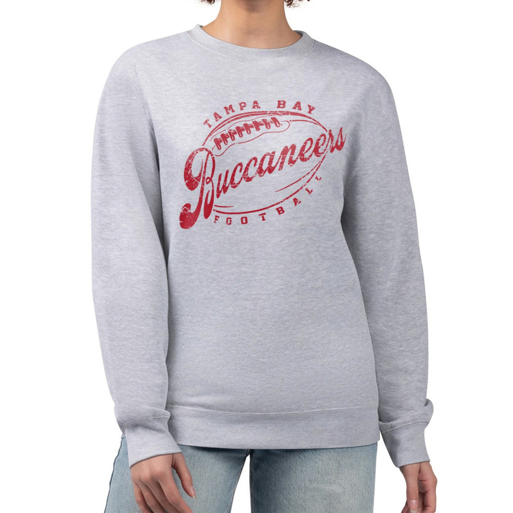 Tampa Bay Buccaneers G-III 4Her by Carl Banks Women's Distressed Graphics Fleece Pullover Sweatshirt Gray - NFL
