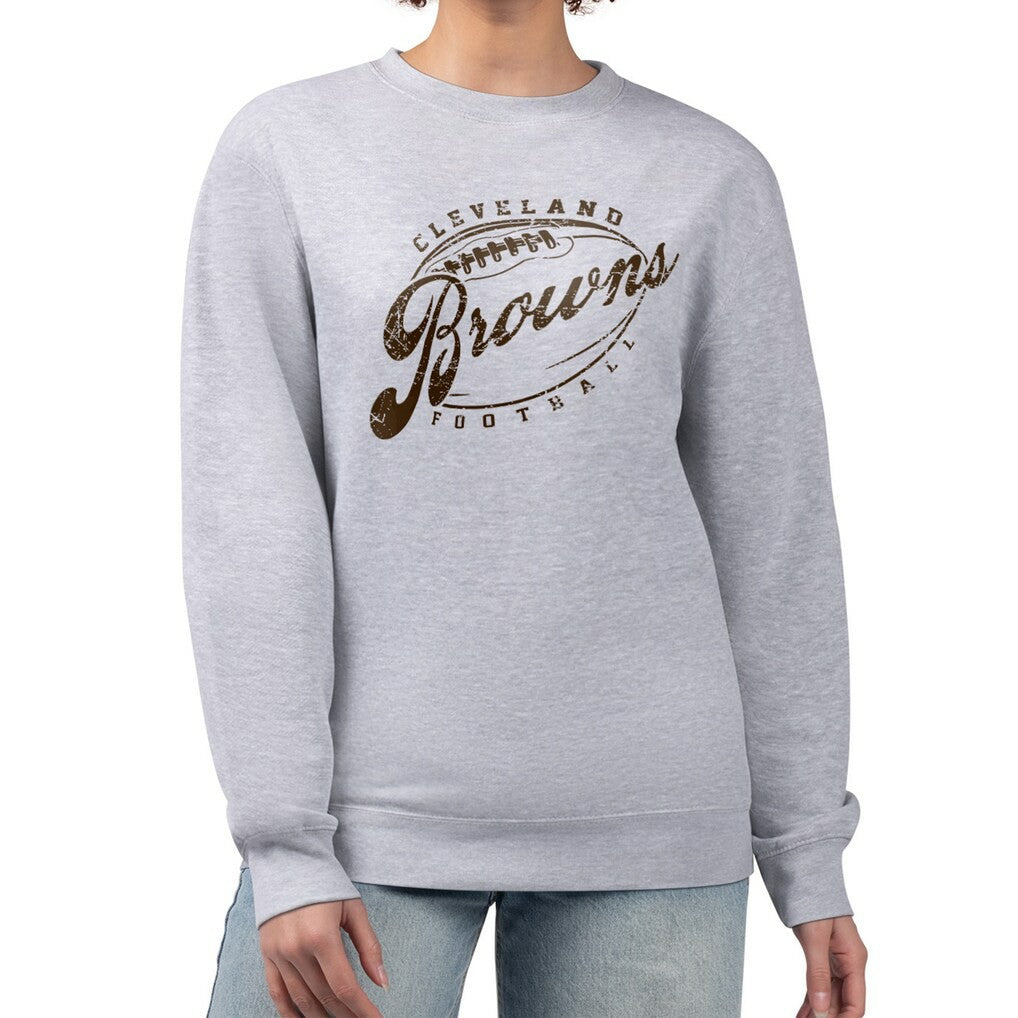 Cleveland Browns G-III 4Her by Carl Banks Women's Distressed Graphics Fleece Pullover Sweatshirt Gray - NFL