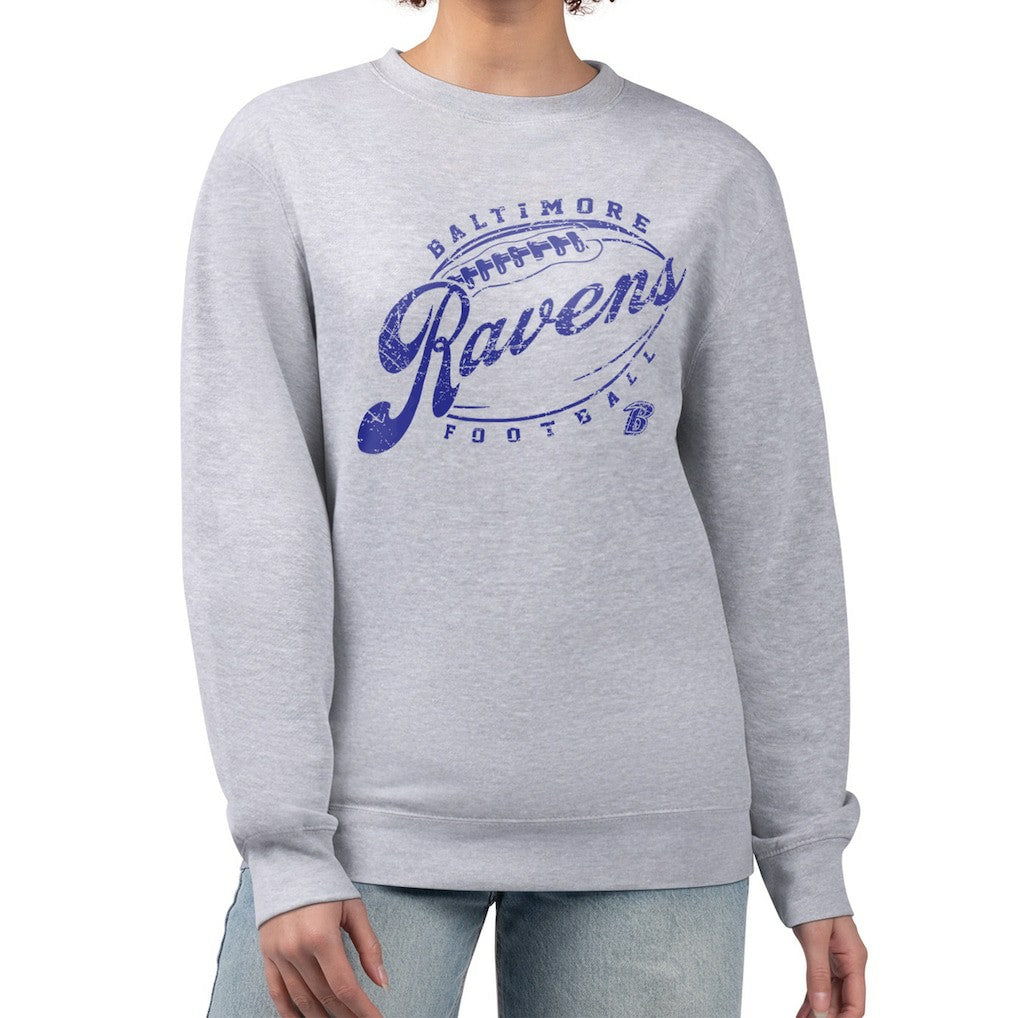 Baltimore Ravens G-III 4Her by Carl Banks Women's Distressed Graphics Fleece Pullover Sweatshirt Gray - NFL