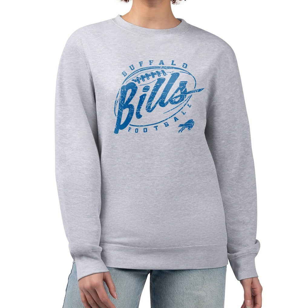 Buffalo Bills G-III 4Her by Carl Banks Women's Distressed Graphics Fleece Pullover Sweatshirt Gray - NFL