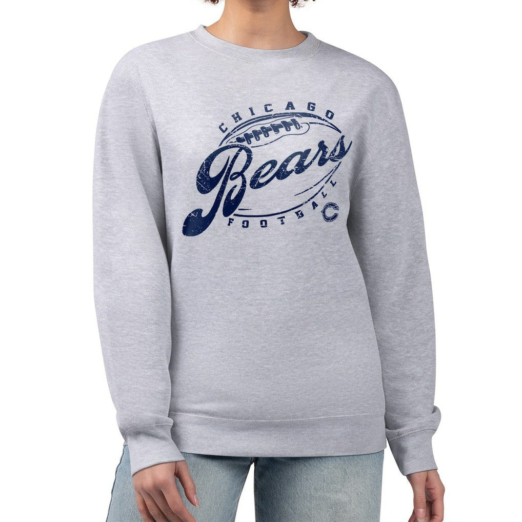 Chicago Bears G-III 4Her by Carl Banks Women's Distressed Graphics Fleece Pullover Sweatshirt Gray - NFL