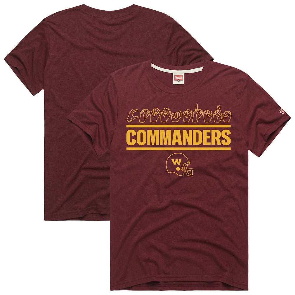 Washington Commanders Homage Unisex NFL ASL Collection by Love Sign Tri-Blend T-Shirt Burgundy - NFL