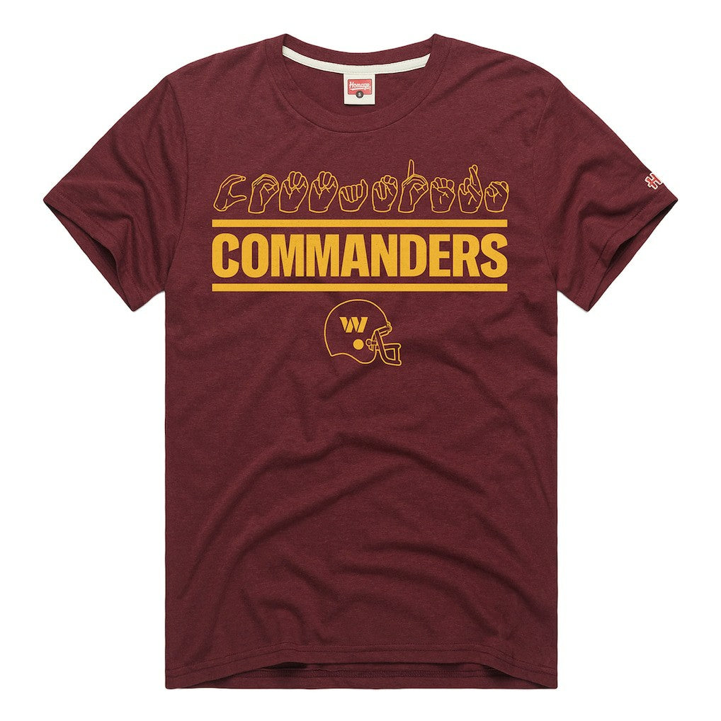 Washington Commanders Homage Unisex NFL ASL Collection by Love Sign Tri-Blend T-Shirt Burgundy - NFL