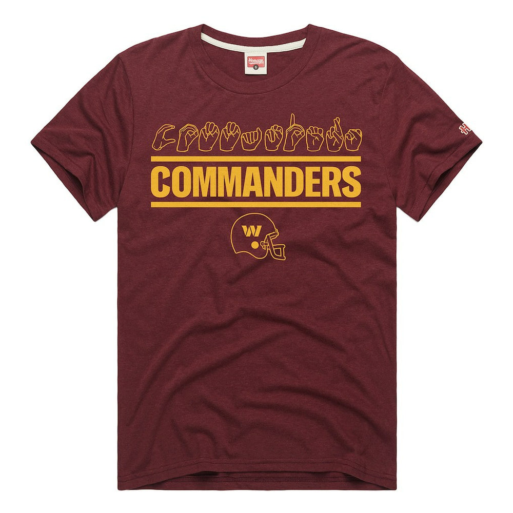 Washington Commanders Homage Unisex NFL ASL Collection by Love Sign Tri-Blend T-Shirt Burgundy - NFL