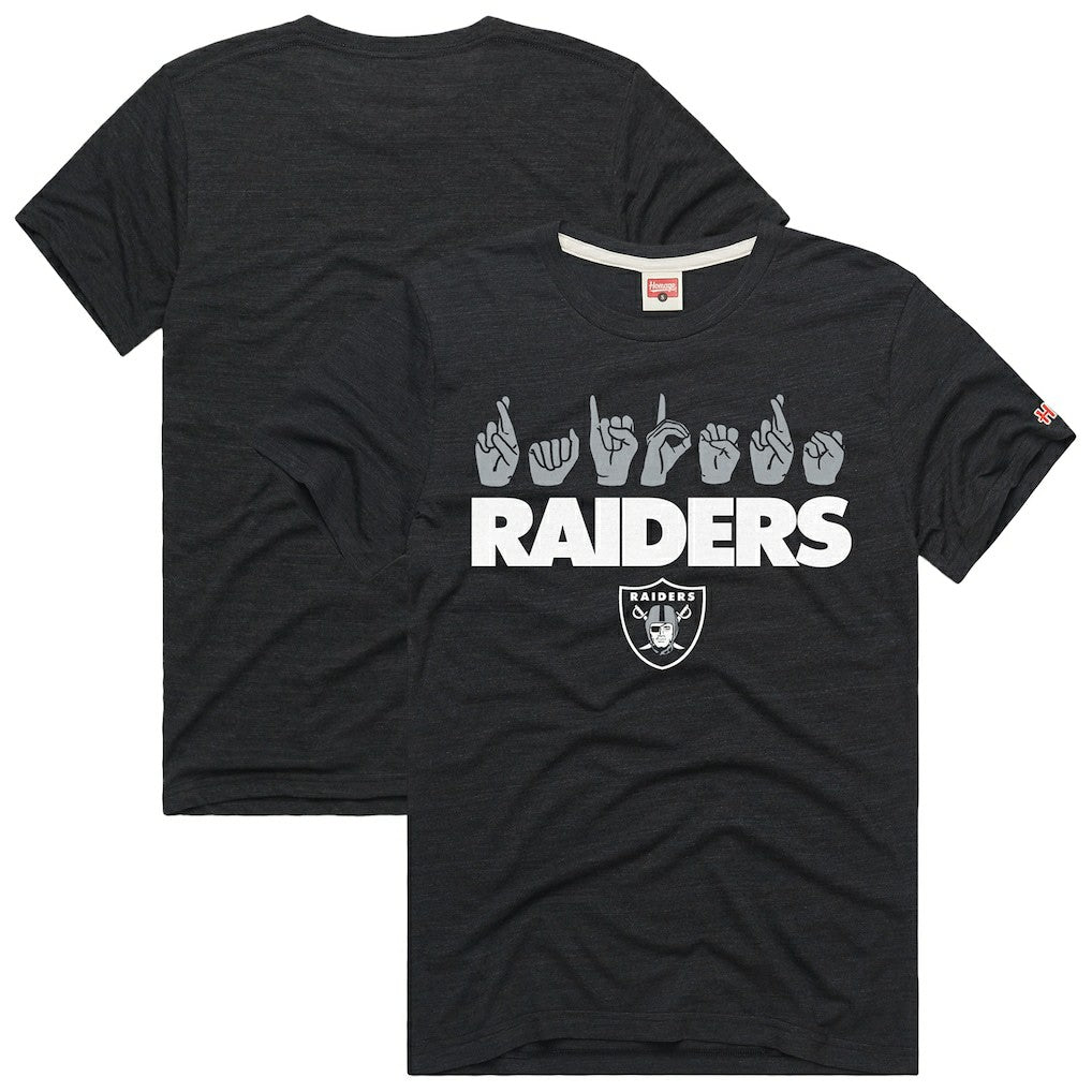 Las Vegas Raiders Homage Unisex NFL ASL Collection by Love Sign Tri-Blend T-Shirt Black - NFL