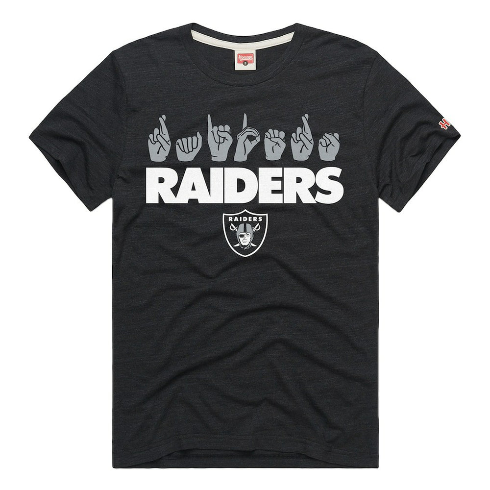 Las Vegas Raiders Homage Unisex NFL ASL Collection by Love Sign Tri-Blend T-Shirt Black - NFL