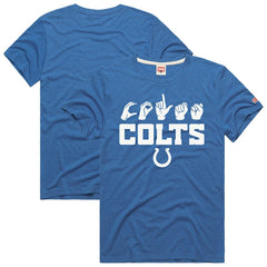 Indianapolis Colts Homage Unisex NFL ASL Collection by Love Sign Tri-Blend T-Shirt Royal - NFL