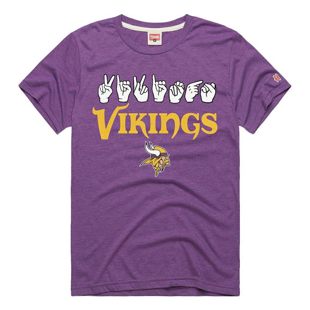Minnesota Vikings Homage Unisex NFL ASL Collection by Love Sign Tri-Blend T-Shirt Purple - NFL