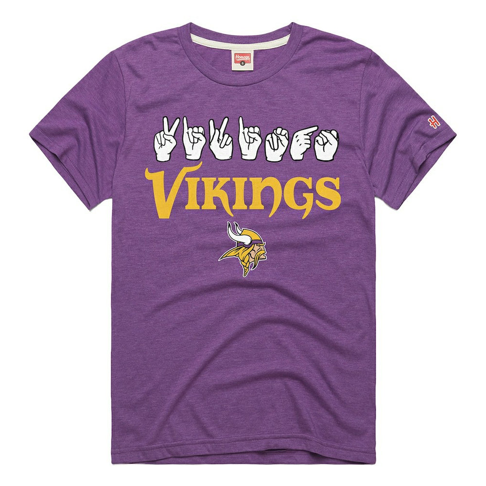 Minnesota Vikings Homage Unisex NFL ASL Collection by Love Sign Tri-Blend T-Shirt Purple - NFL