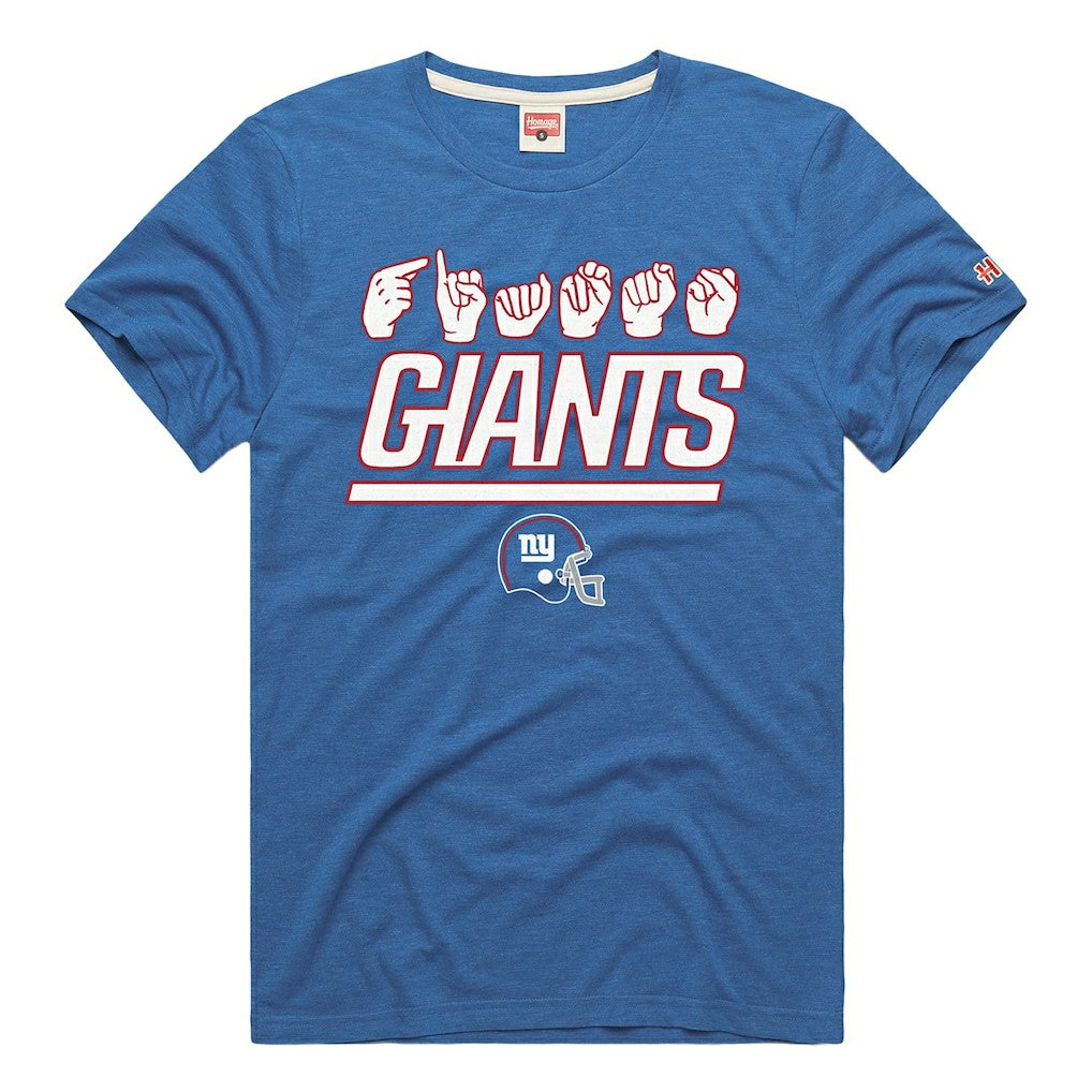 New York Giants Homage Unisex NFL ASL Collection by Love Sign Tri-Blend T-Shirt Royal - NFL