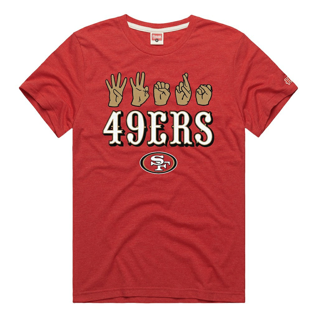 San Francisco 49ers Homage Unisex NFL ASL Collection by Love Sign Tri-Blend T-Shirt Scarlet - NFL