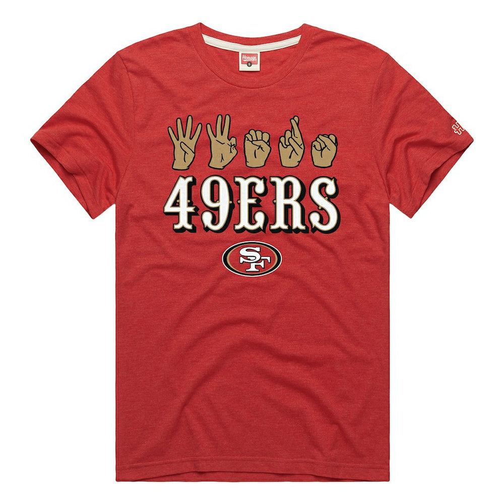 San Francisco 49ers Homage Unisex NFL ASL Collection by Love Sign Tri-Blend T-Shirt Scarlet - NFL
