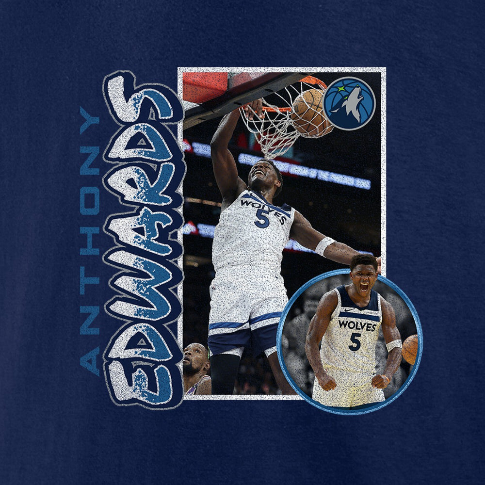 NBA - Anthony Edwards Minnesota Timberwolves '90s Player Graphic T-Shirt - Navy