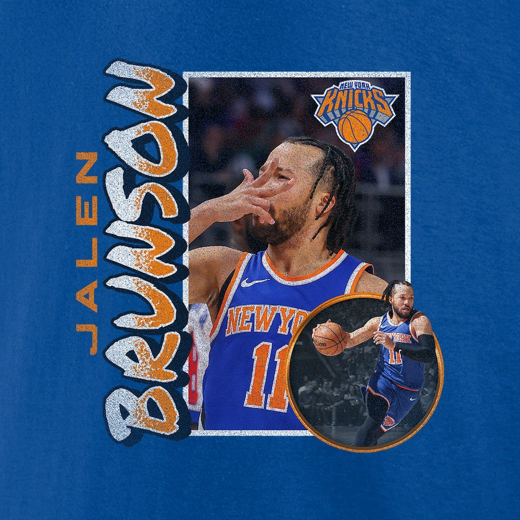 NBA - Jalen Brunson New York Knicks '90s Player Graphic T-Shirt - Blue